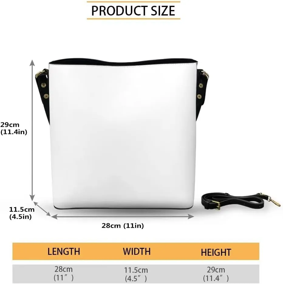 GIFTPUZZ Crossbody Bucket Bag Big Bucket Bag with 2 Different Style of Straps Leather Tote Bag Easy to Clean