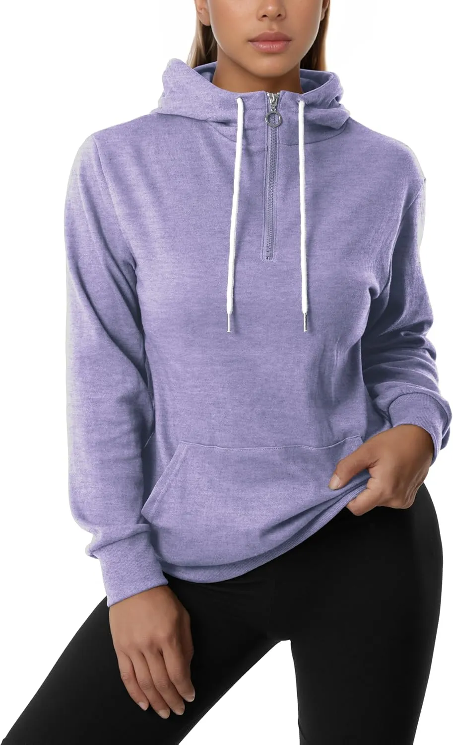 GIVON Womens Lightweight Thin Quarter Zip Up Pullover Hoodie Sweatshirt with Plus Size