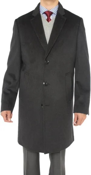 GN Luciano Italian Men's Cashmere Overcoat Knee Length Trench Coat Topcoat
