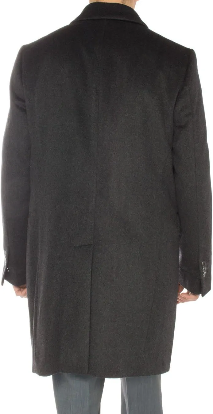 GN Luciano Italian Men's Cashmere Topcoat Knee Length Trench Coat Overcoat