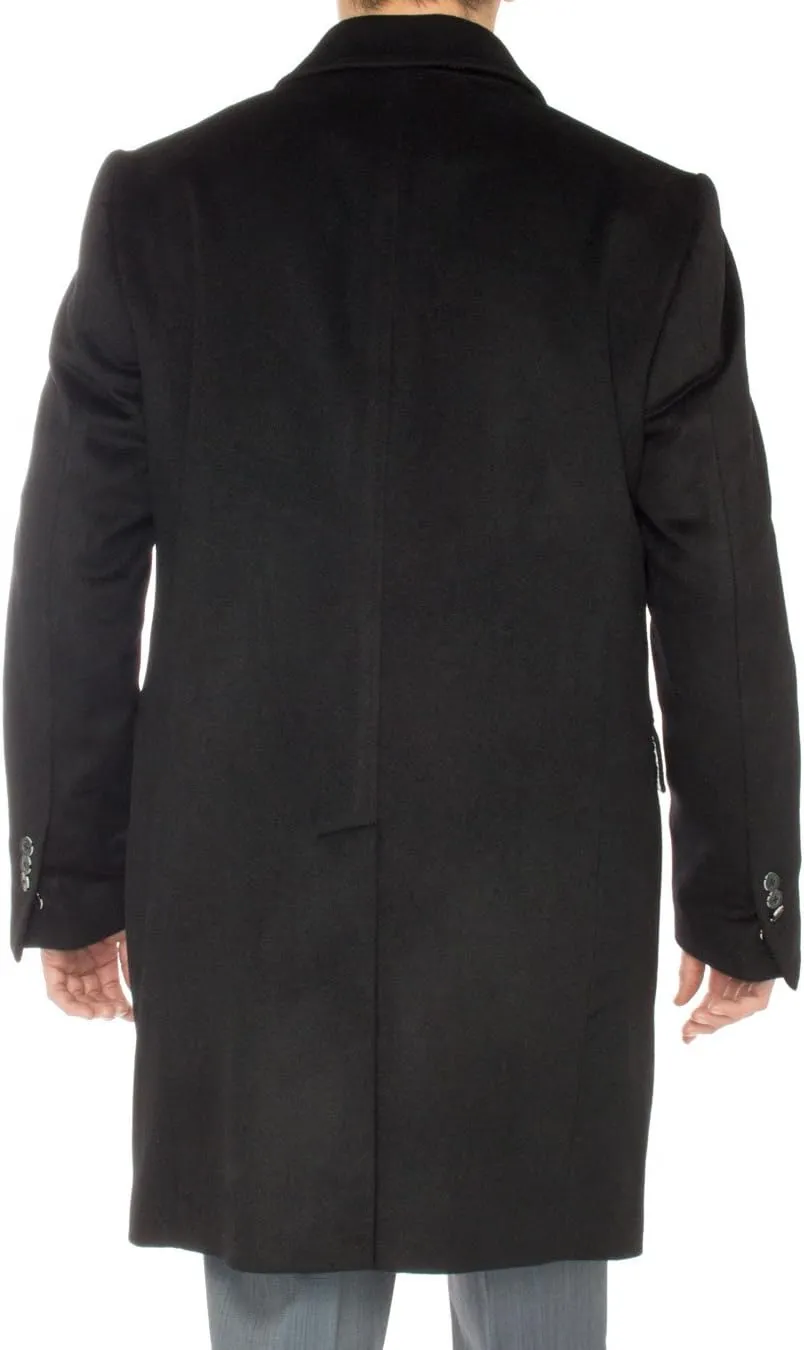 GN Luciano Italian Men's Cashmere Topcoat Knee Length Trench Coat Overcoat