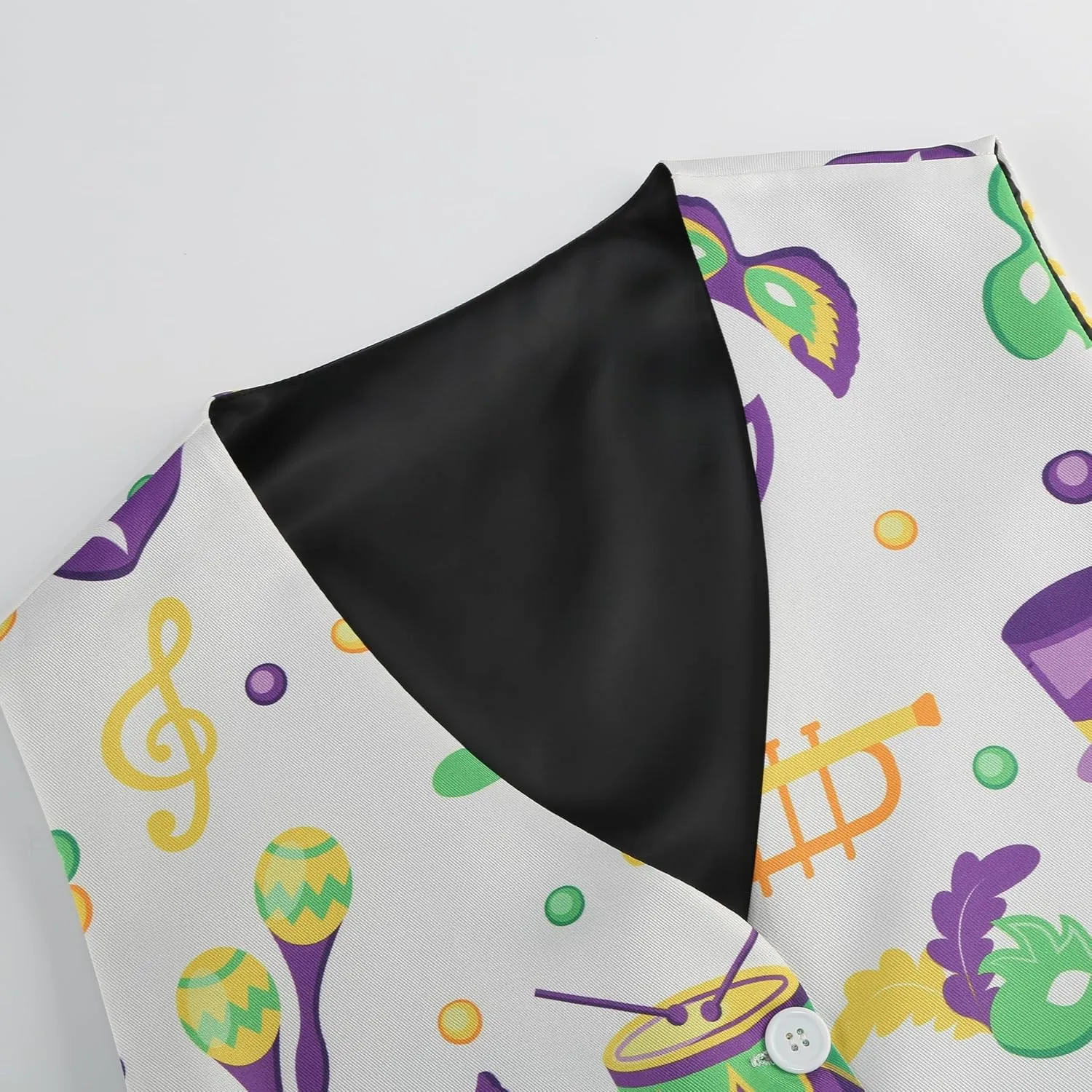 GRAJTCIN Men's Festive Costume Adult Mardi Gras Vest 3D-Print St Patrick's Day Suit Independence Day Waistcoats