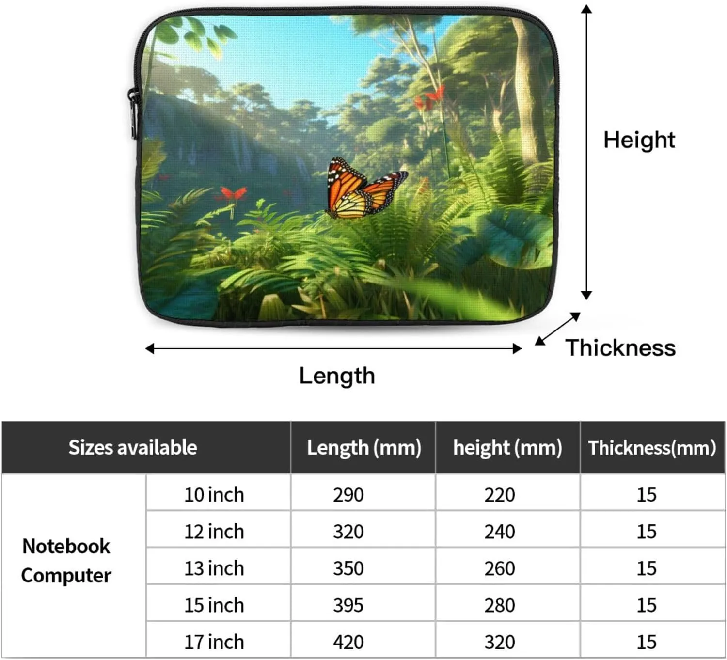 Grasshopper Butterfly Laptop Inner Bag Laptop Sleeve Case Briefcase Carrying Laptop Cover