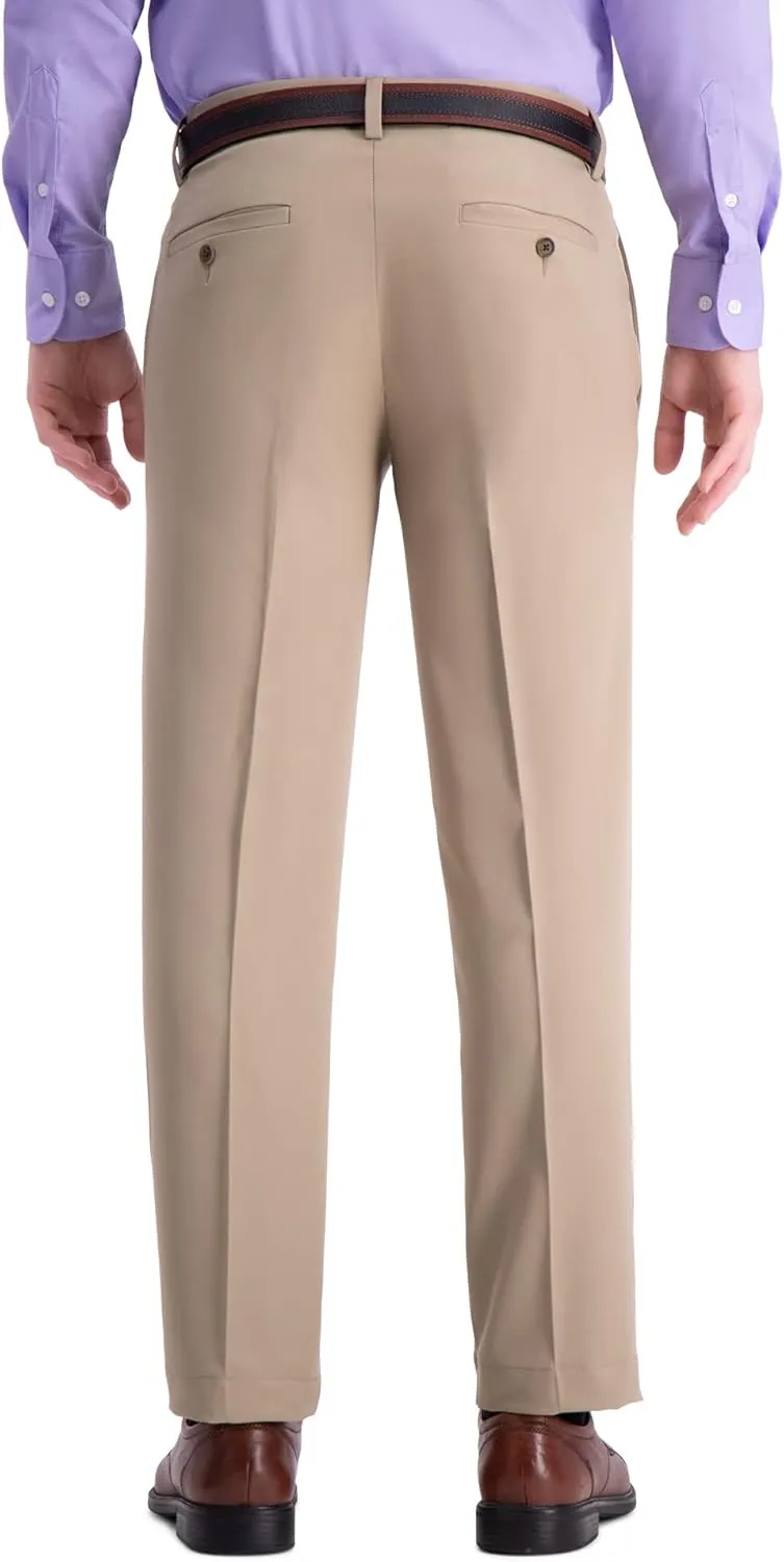 Haggar Men's Cool 18 Pro Straight Fit Flat Front Dress Casual Stretch Golf Pant