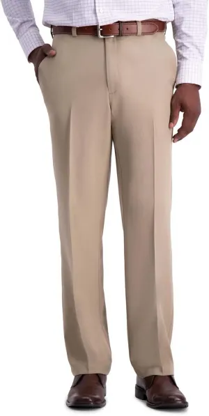 Haggar Men's Cool 18 Pro Straight Fit Flat Front Dress Casual Stretch Golf Pant