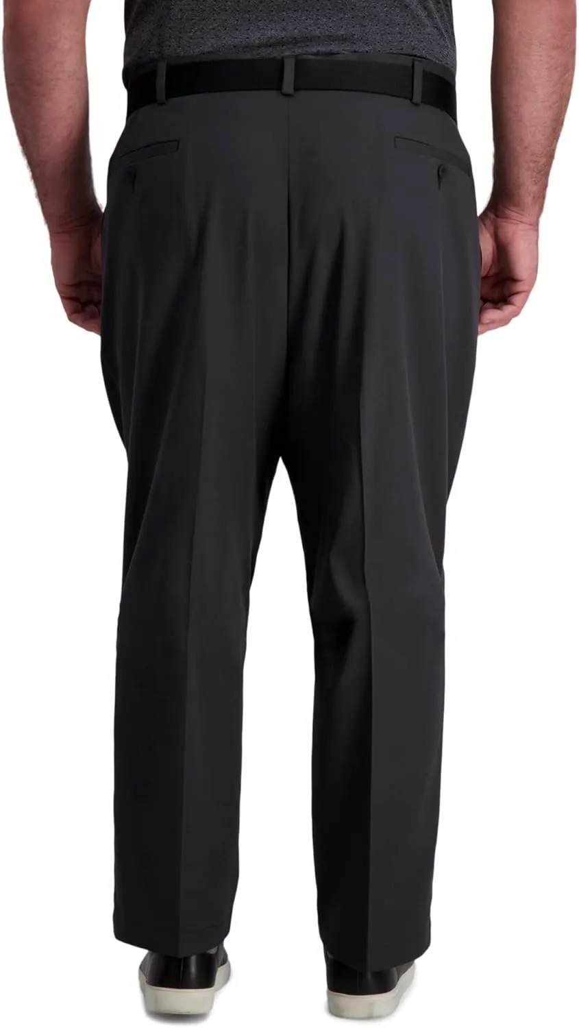 Haggar Men's Cool Right Performance Flex Classic Fit Pleat Front Pant (Regular and Big and Tall Sizes)