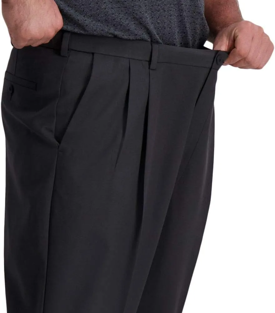 Haggar Men's Cool Right Performance Flex Classic Fit Pleat Front Pant (Regular and Big and Tall Sizes)