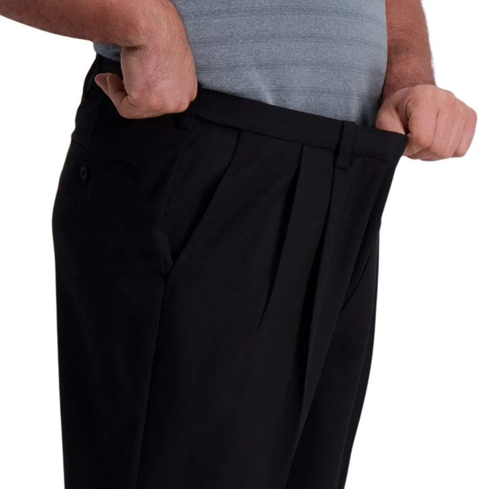 Haggar Men's Cool Right Performance Flex Classic Fit Pleat Front Pant (Regular and Big and Tall Sizes)