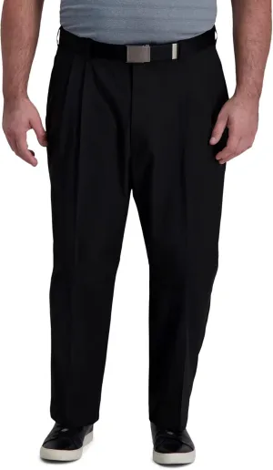Haggar Men's Cool Right Performance Flex Classic Fit Pleat Front Pant (Regular and Big and Tall Sizes)