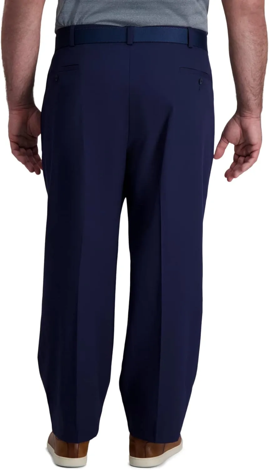 Haggar Men's Cool Right Performance Flex Classic Fit Pleat Front Pant (Regular and Big and Tall Sizes)