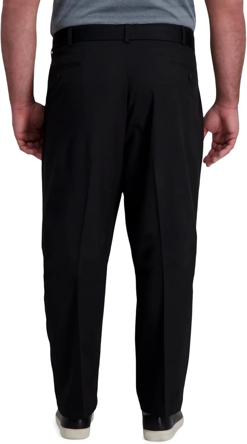 Haggar Men's Cool Right Performance Flex Classic Fit Pleat Front Pant (Regular and Big and Tall Sizes)