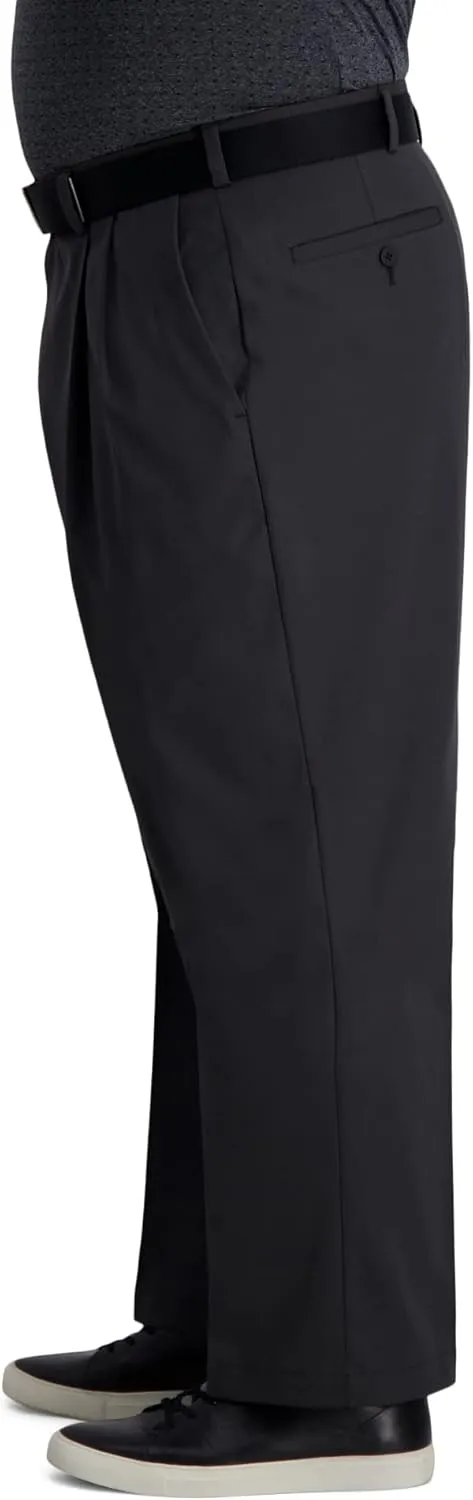 Haggar Men's Cool Right Performance Flex Classic Fit Pleat Front Pant (Regular and Big and Tall Sizes)