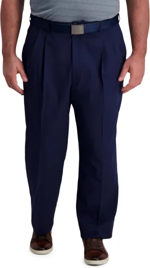 Haggar Men's Cool Right Performance Flex Classic Fit Pleat Front Pant (Regular and Big and Tall Sizes)