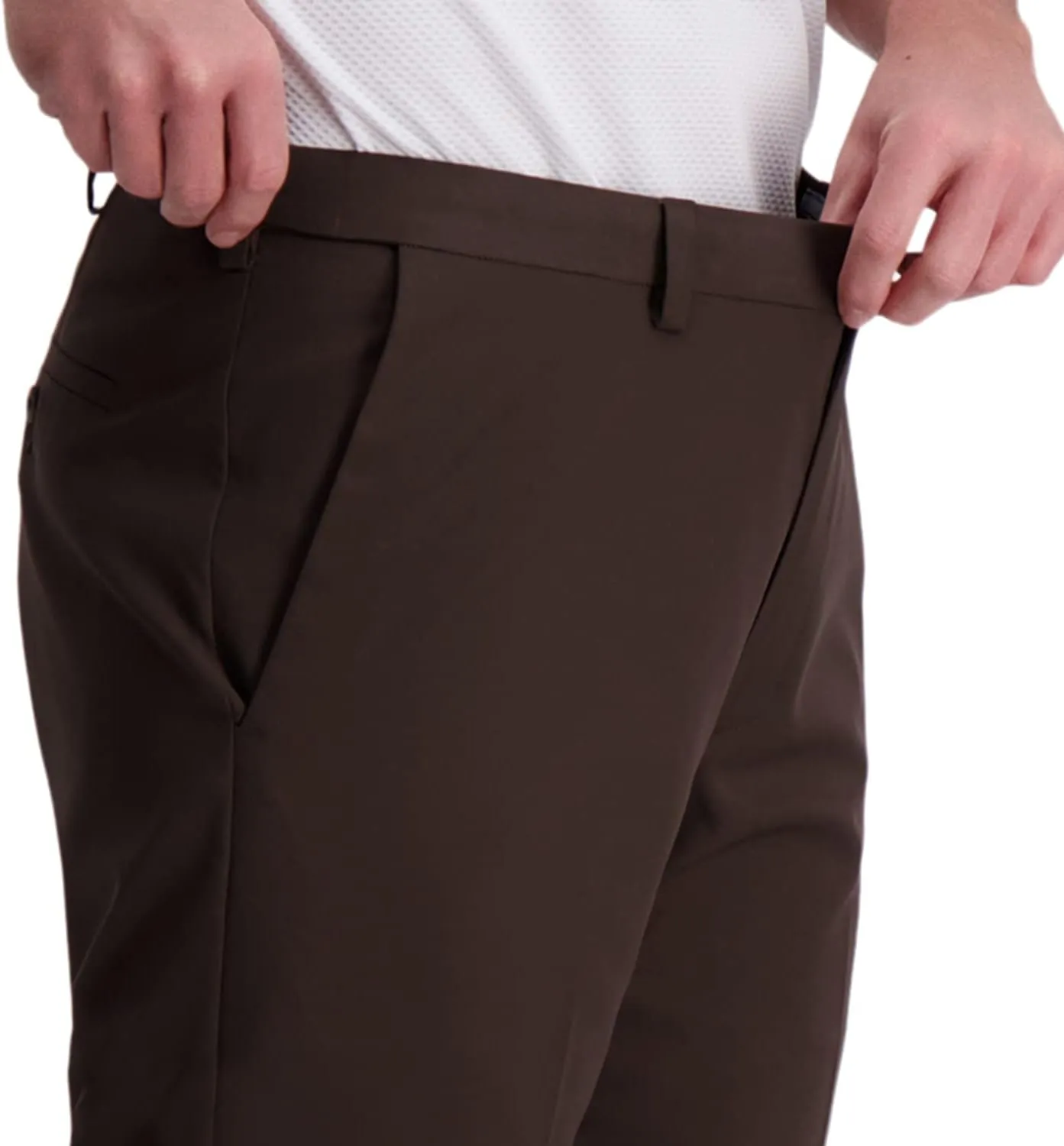 Haggar Men's Cool Right Performance Flex Solid Classic Fit Flat Front Pant (Regular and Big & Tall Sizes)