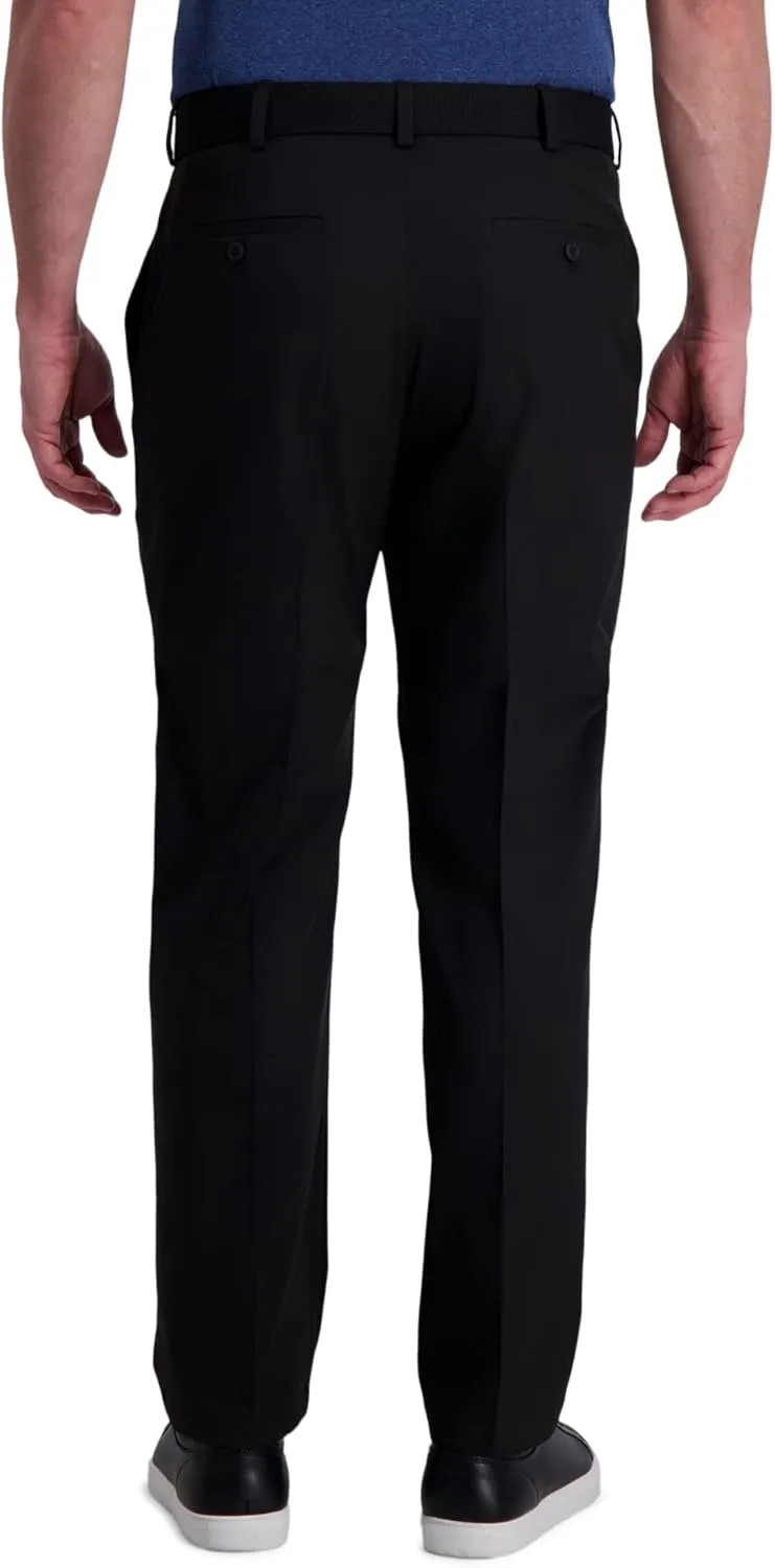 Haggar Men's Cool Right Performance Flex Solid Classic Fit Flat Front Pant (Regular and Big & Tall Sizes)