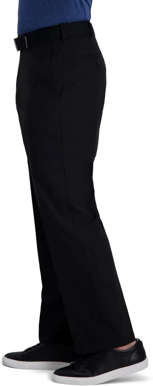 Haggar Men's Cool Right Performance Flex Solid Classic Fit Flat Front Pant (Regular and Big & Tall Sizes)