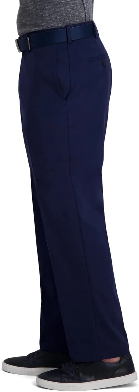 Haggar Men's Cool Right Performance Flex Solid Classic Fit Flat Front Pant (Regular and Big & Tall Sizes)