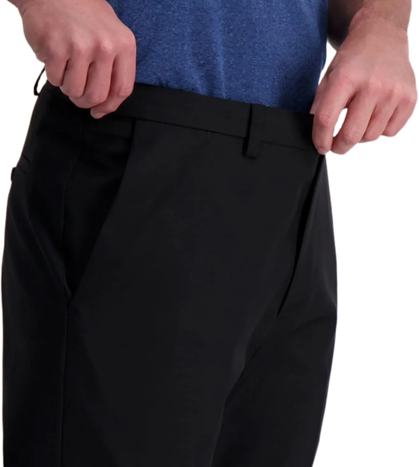 Haggar Men's Cool Right Performance Flex Solid Classic Fit Flat Front Pant (Regular and Big & Tall Sizes)