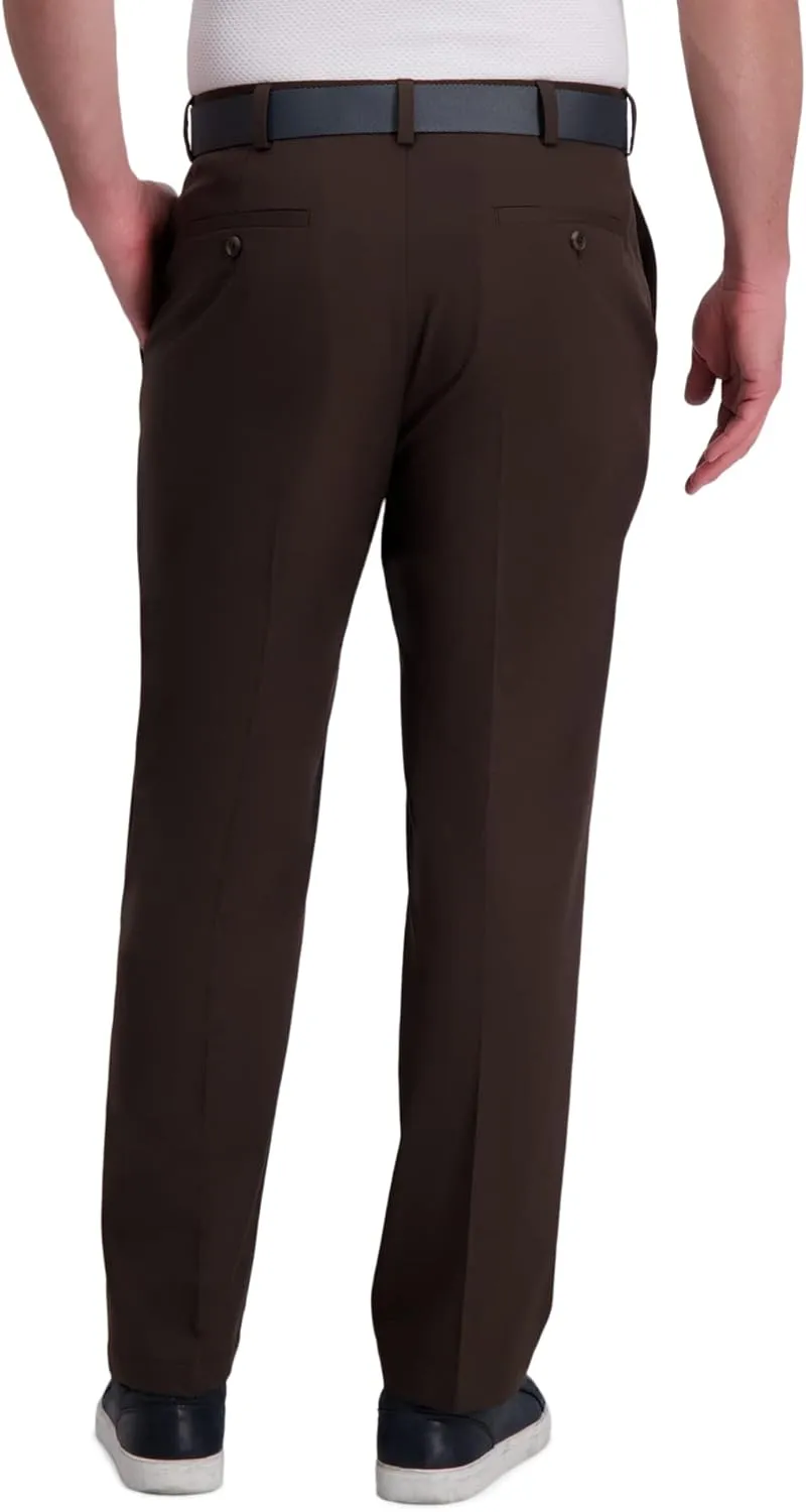 Haggar Men's Cool Right Performance Flex Solid Classic Fit Flat Front Pant (Regular and Big & Tall Sizes)
