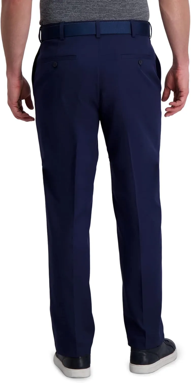 Haggar Men's Cool Right Performance Flex Solid Classic Fit Flat Front Pant (Regular and Big & Tall Sizes)