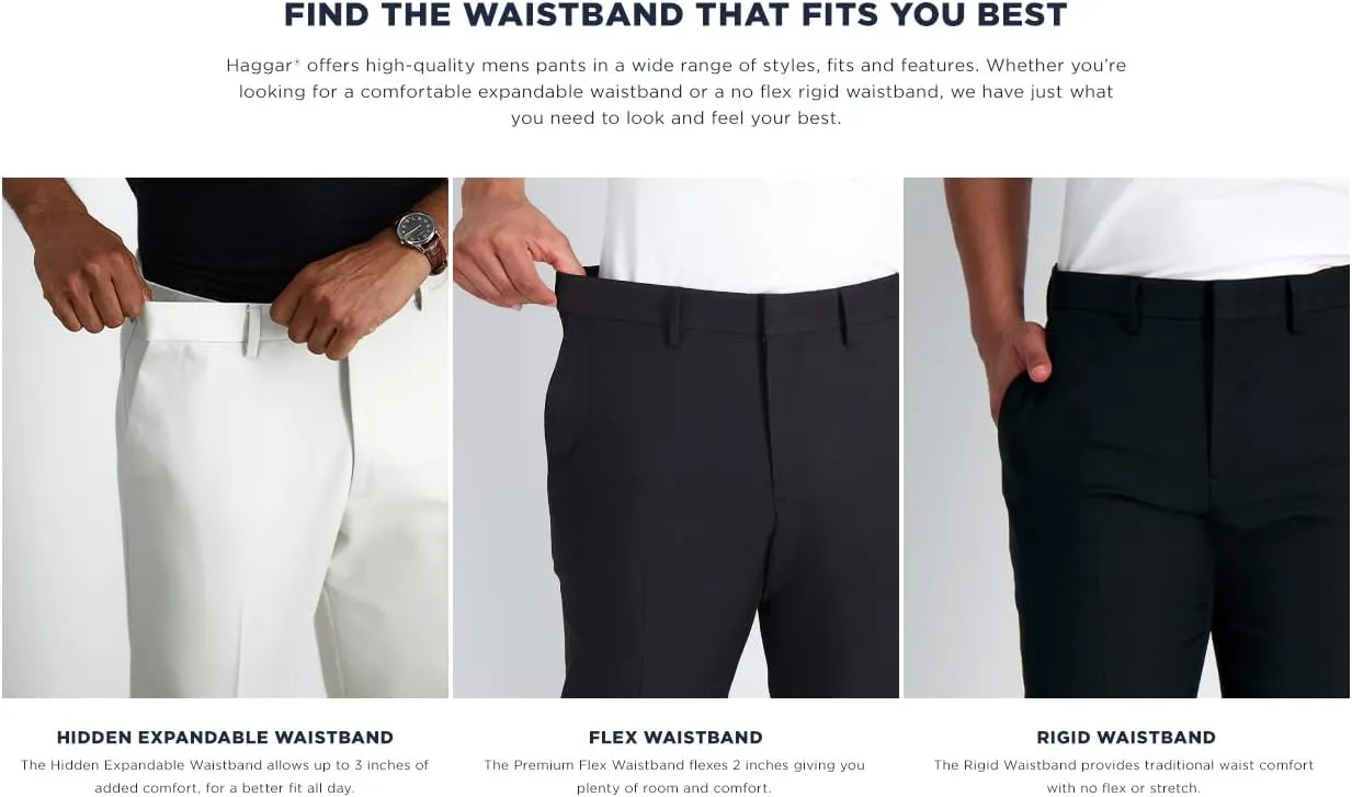 Haggar Men's Cool Right Performance Flex Straight Fit Flat Front Pant-reg. and Big & Tall