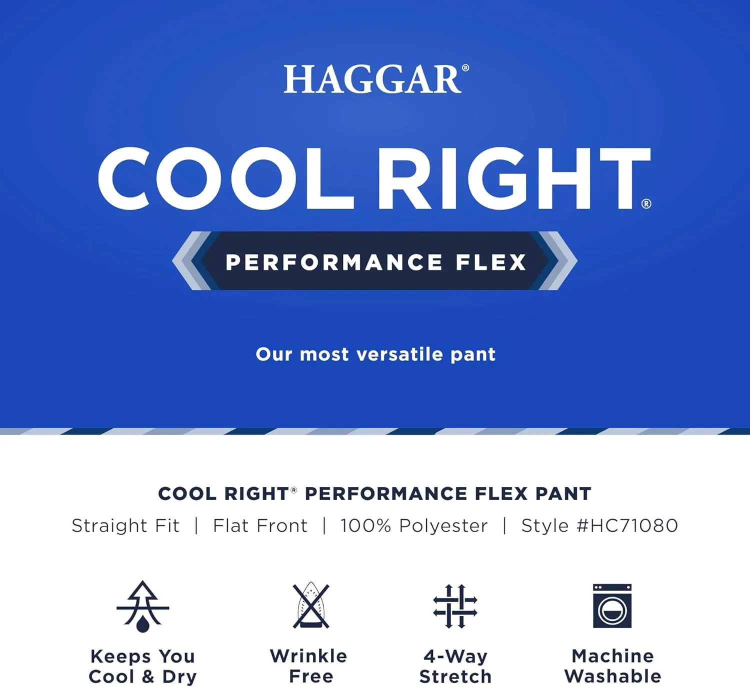 Haggar Men's Cool Right Performance Flex Straight Fit Flat Front Pant-reg. and Big & Tall