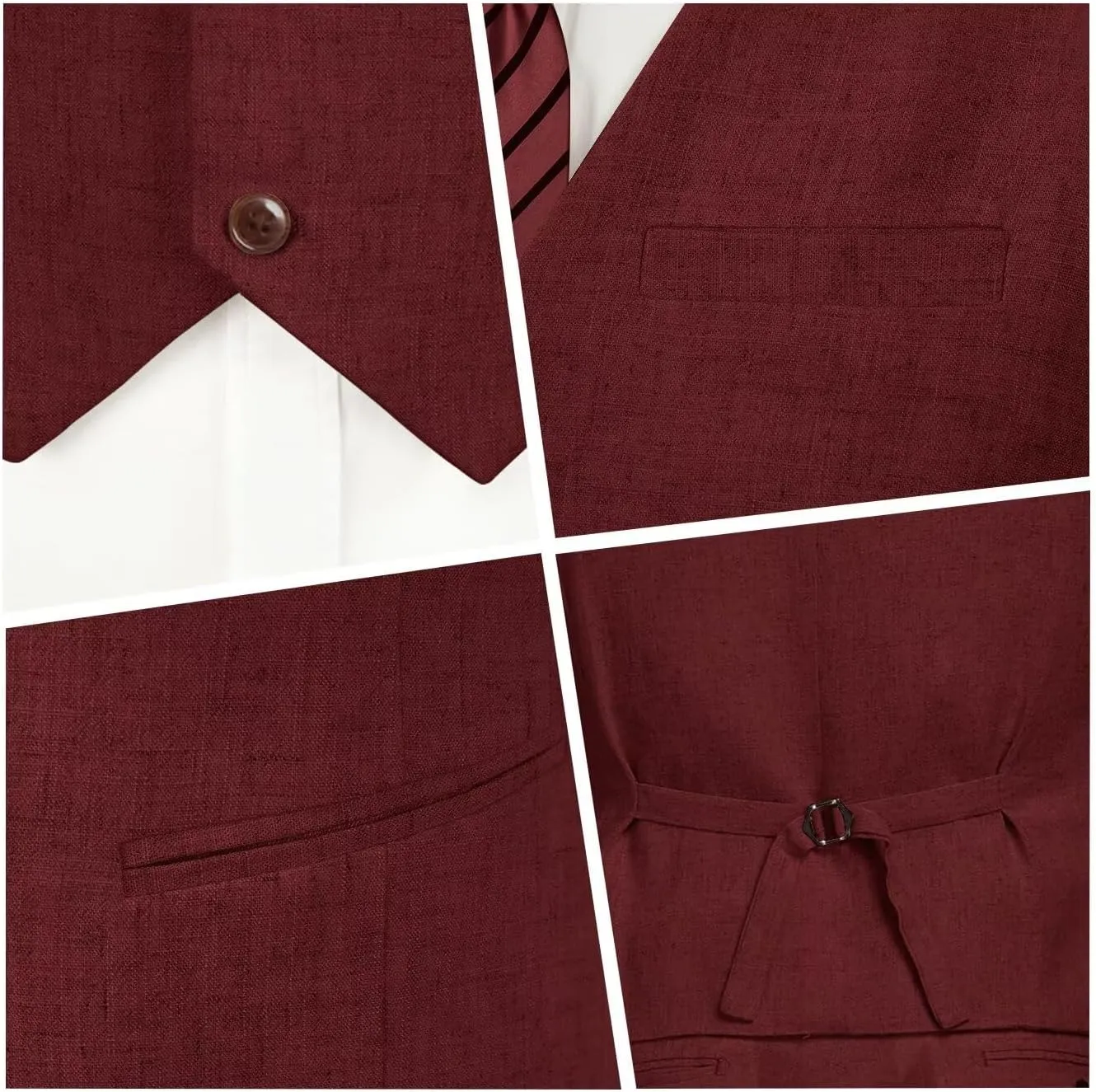 High-End Suits Casual Linen Beige Men's 2 Piece Suits Wedding Suits Slim Fit Groomsmen Tuxedos Summer Linen Vest Pant