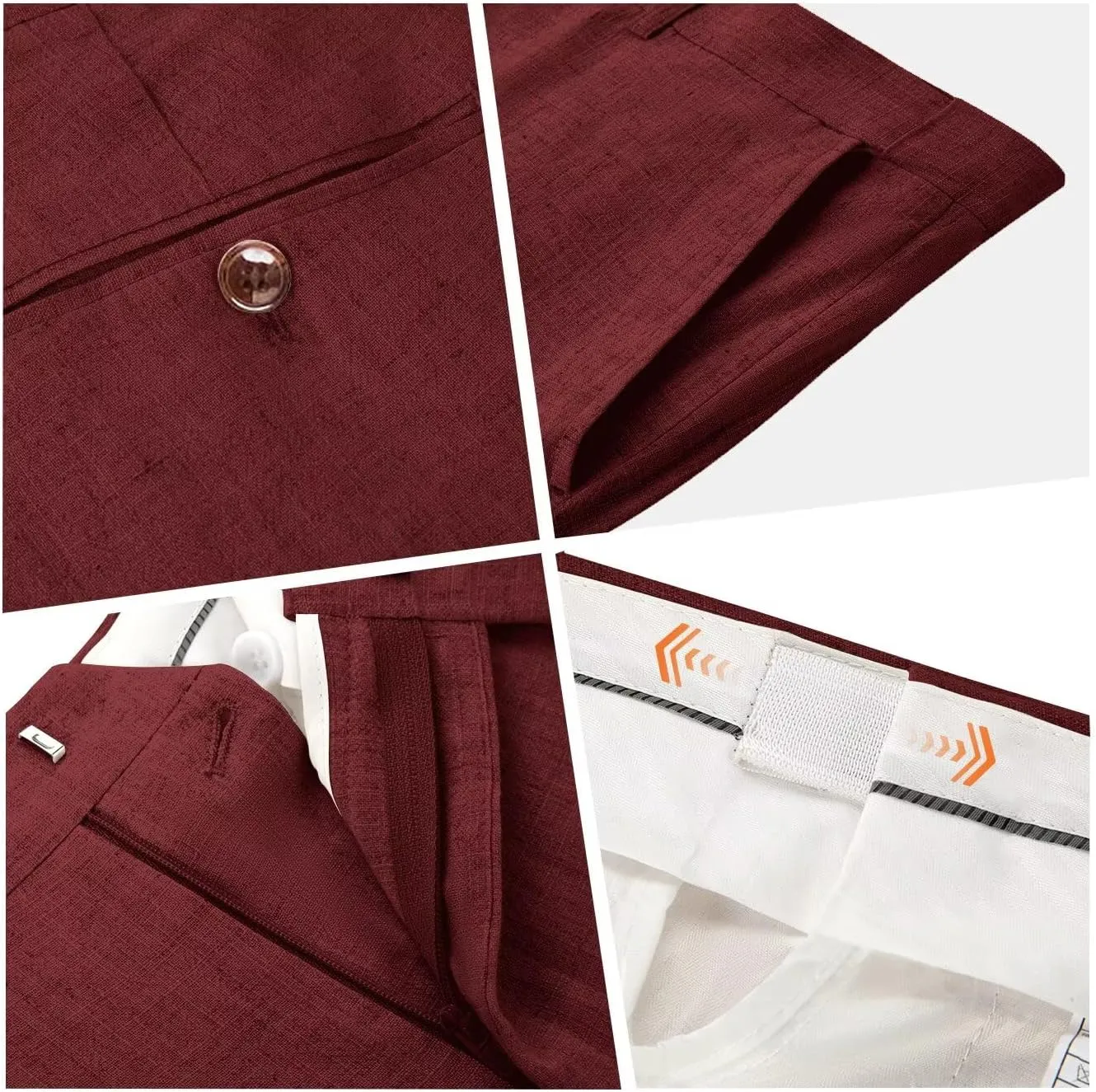 High-End Suits Casual Linen Beige Men's 2 Piece Suits Wedding Suits Slim Fit Groomsmen Tuxedos Summer Linen Vest Pant