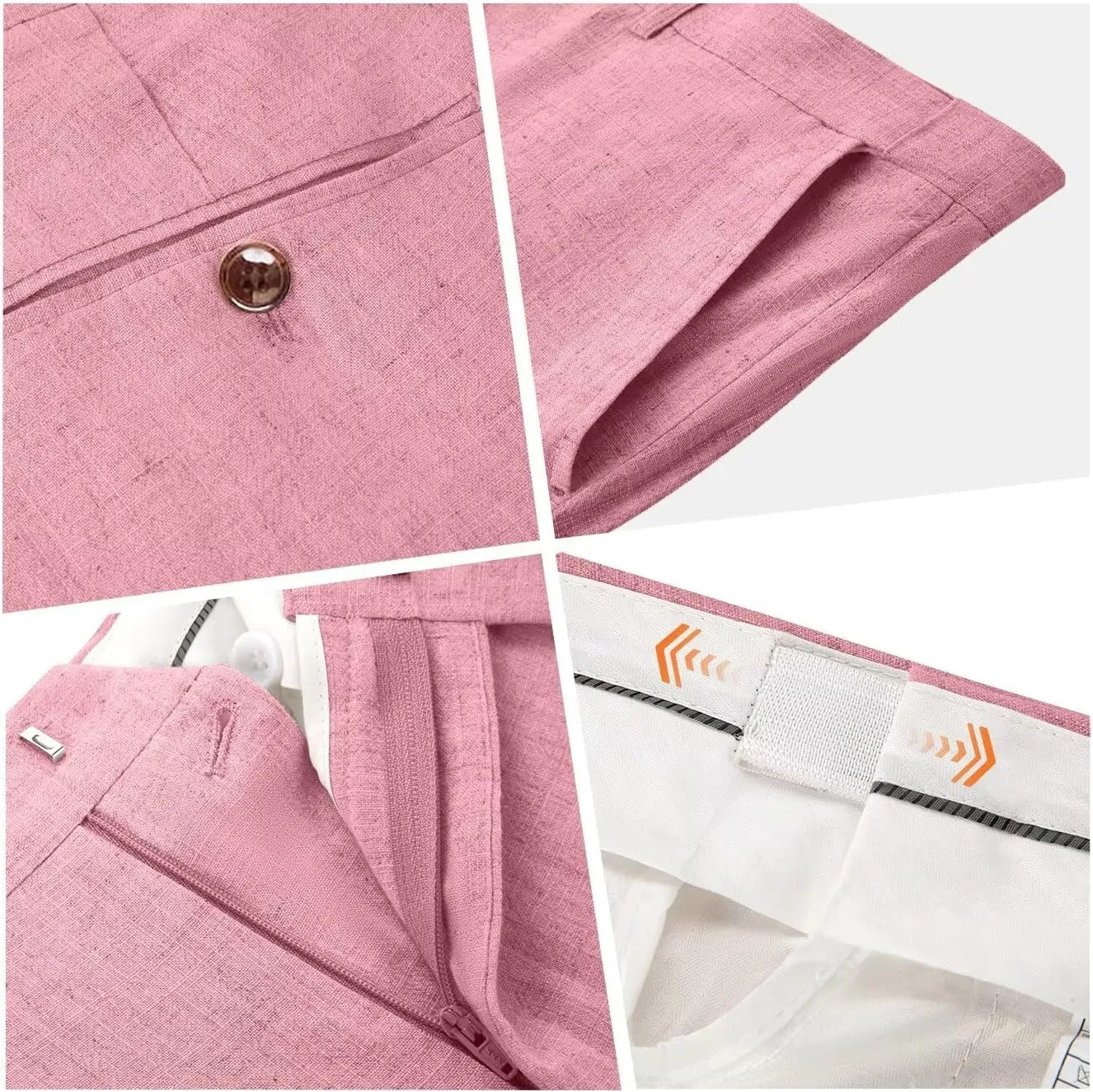 High-End Suits Casual Linen Beige Men's 2 Piece Suits Wedding Suits Slim Fit Groomsmen Tuxedos Summer Linen Vest Pant