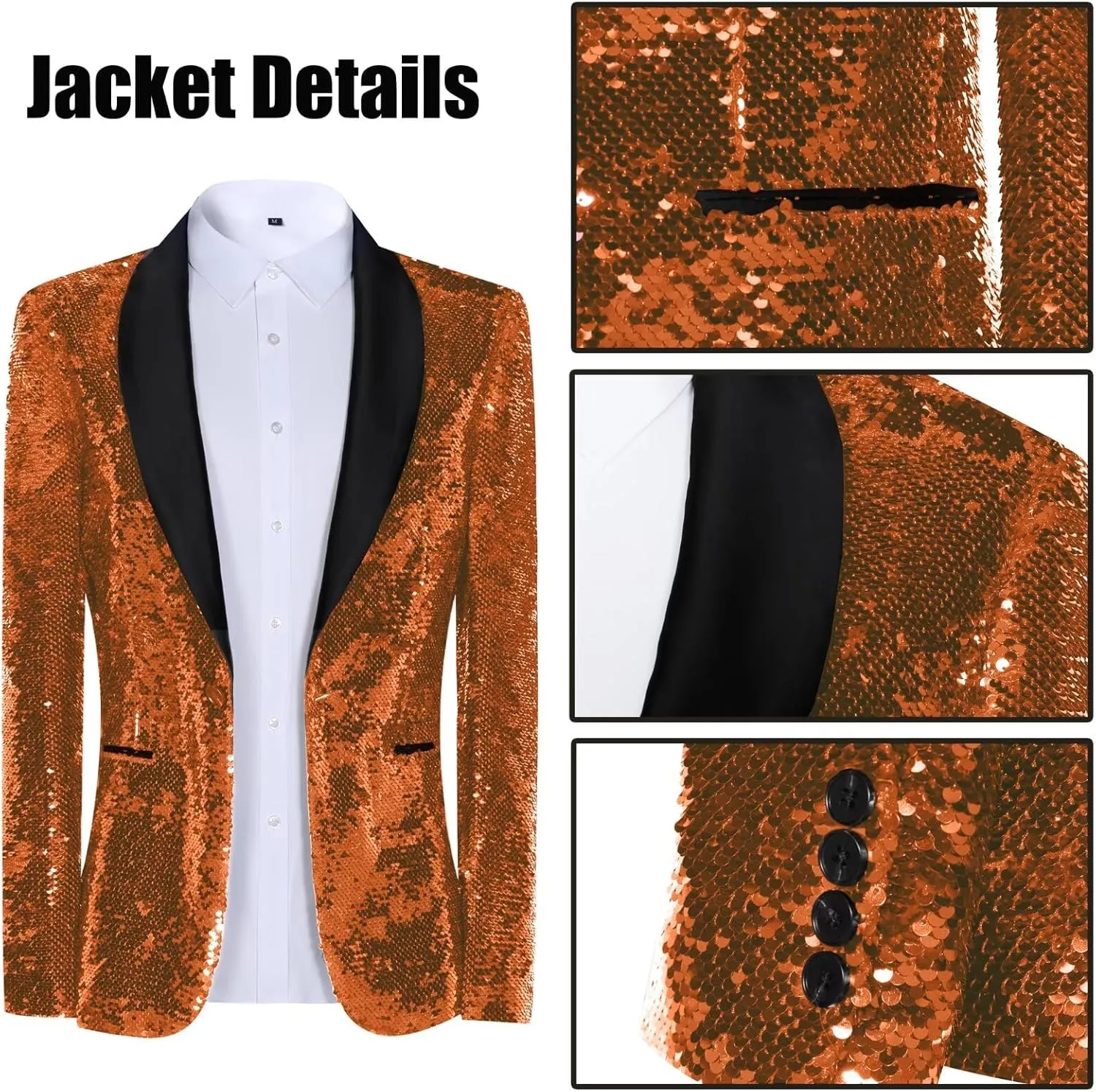 High-End Suits Men Sequins Tuxedo Sparkly Shawl Lapel Glitter 2 Pieces Blazer Pants Suit Party Dinner Prom Festival