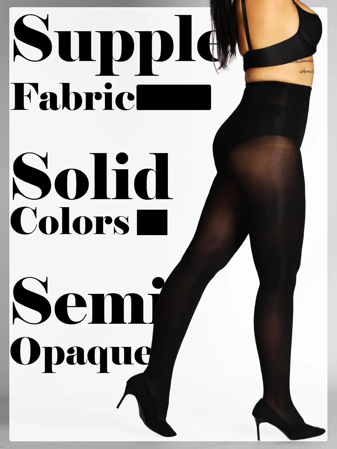 HONENNA Semi Opaque Silky Women Pantyhose Tights, 20  Colors Invisibly Toe Reinforced 60 Den Size A-E