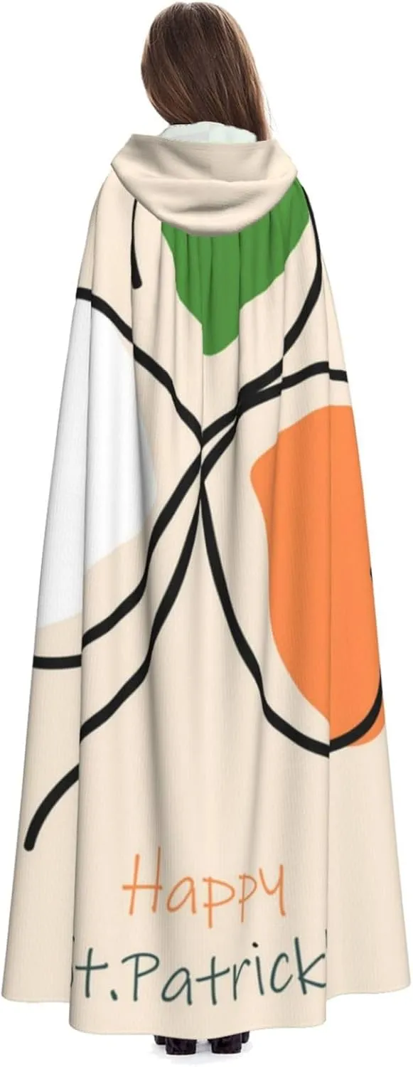 Hooded Cloak Unisex Cloak with Hood Witch Cape Cosplay Costume, St Patricks Day