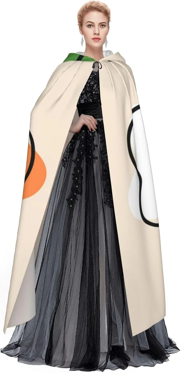 Hooded Cloak Unisex Cloak with Hood Witch Cape Cosplay Costume, St Patricks Day