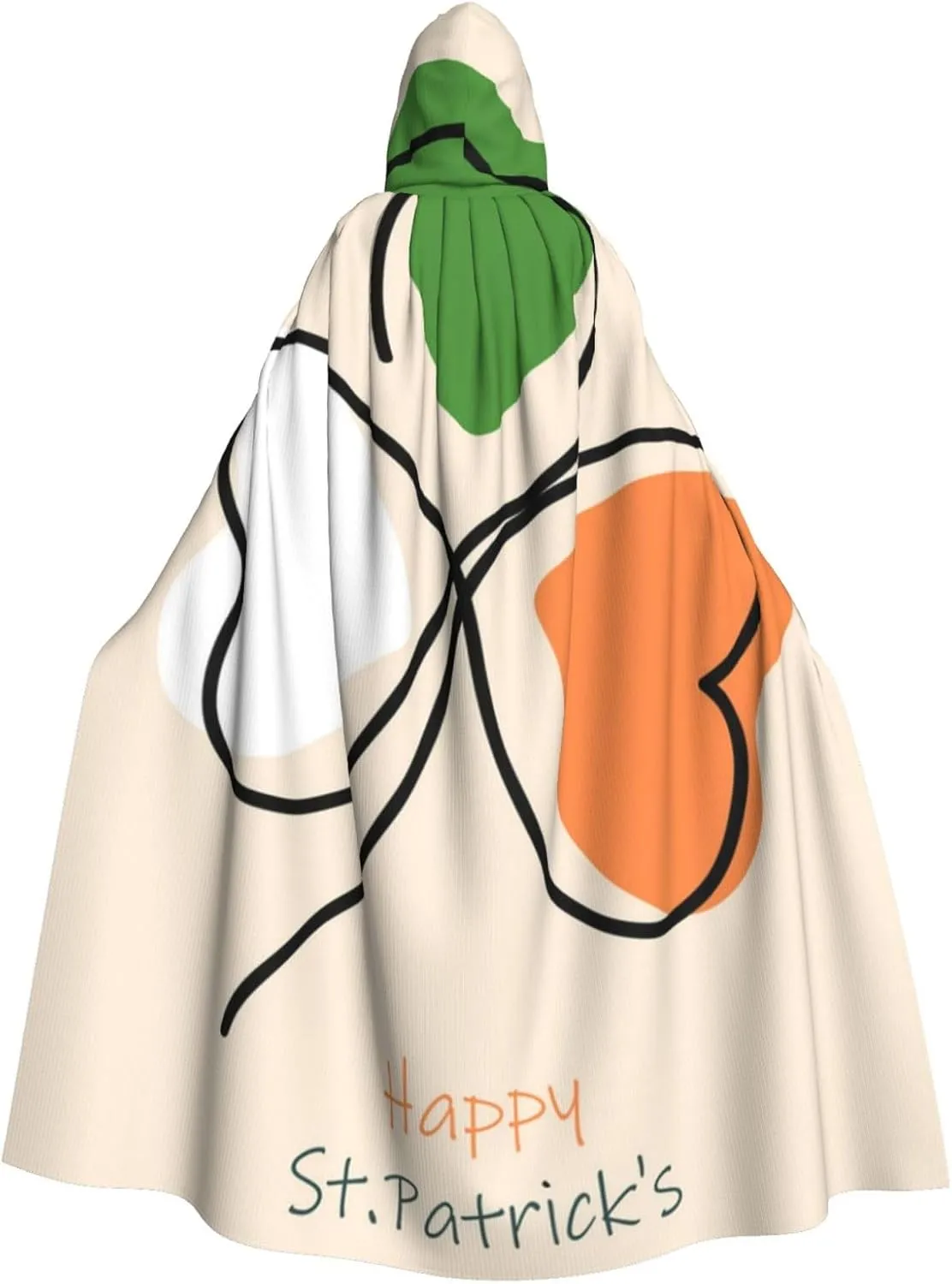 Hooded Cloak Unisex Cloak with Hood Witch Cape Cosplay Costume, St Patricks Day