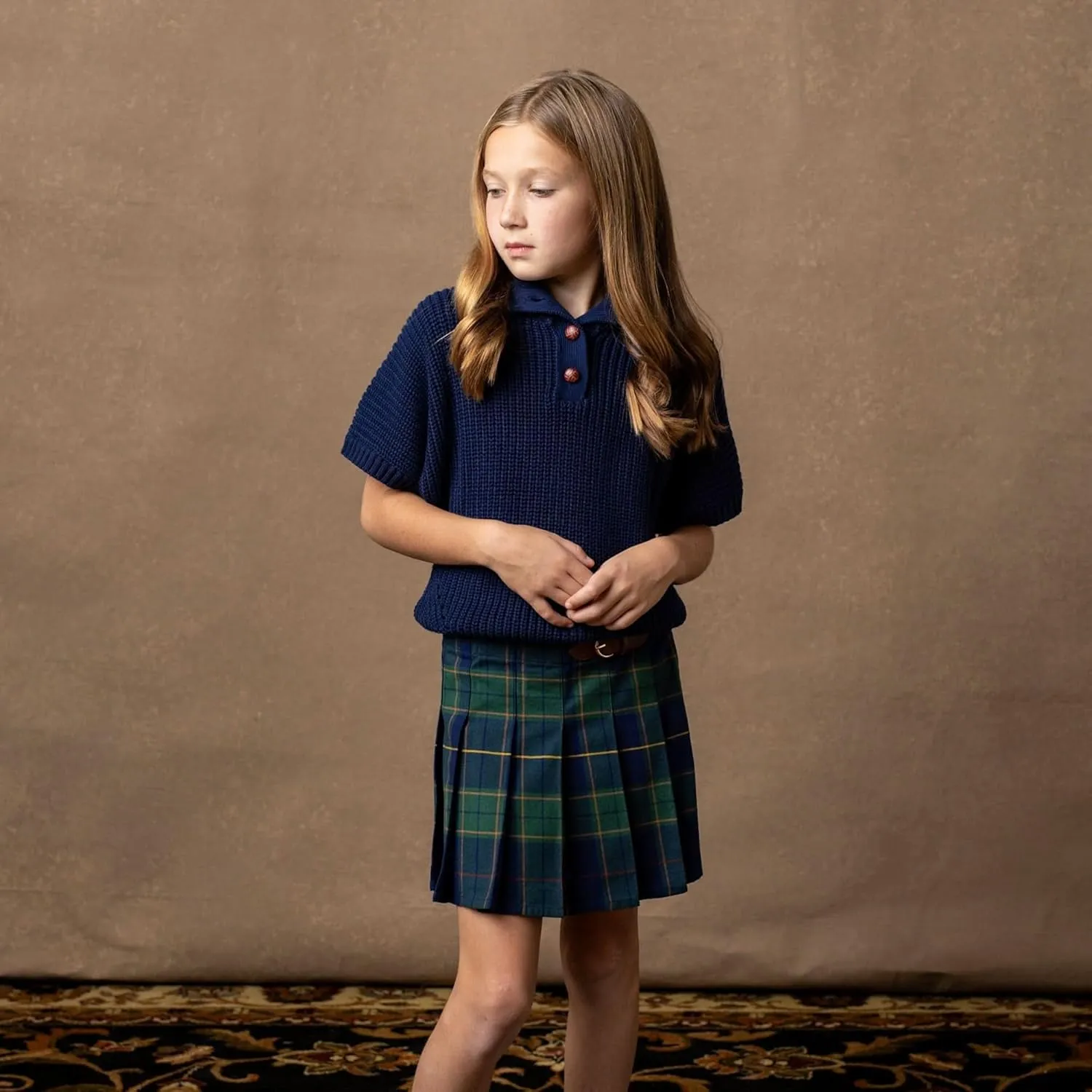 Hope & Henry Girls' Dressy Plaid Skirt