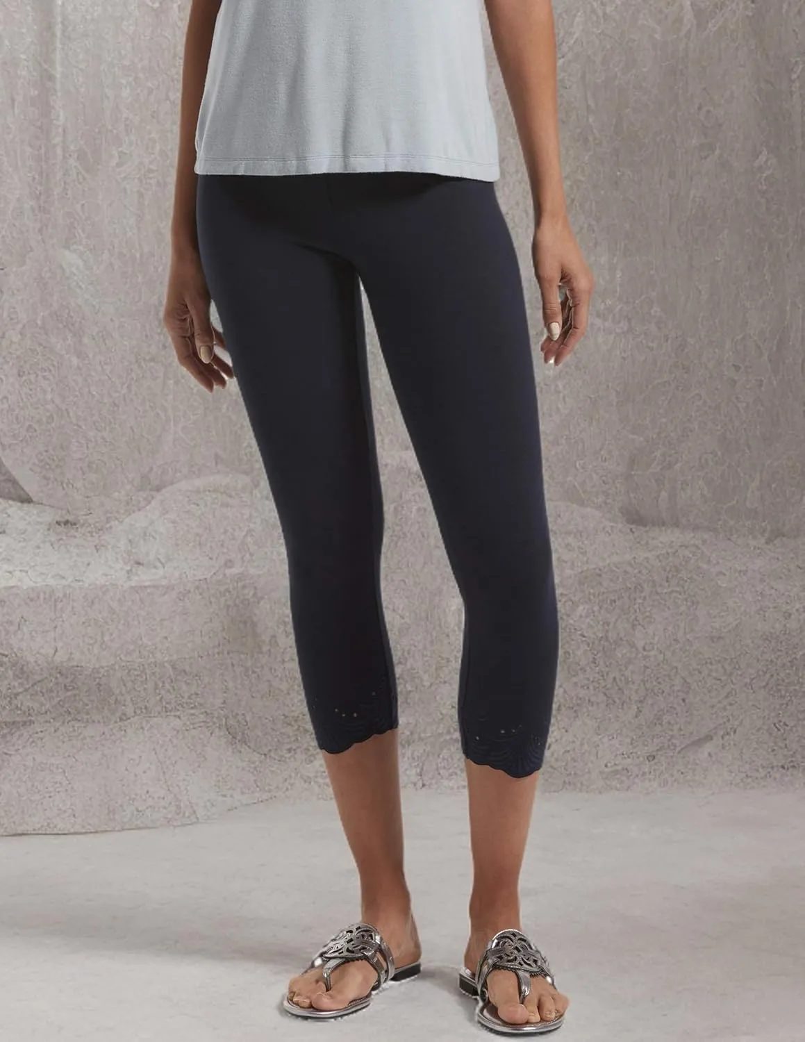HUE Womens Fashion Cotton Capri Leggings