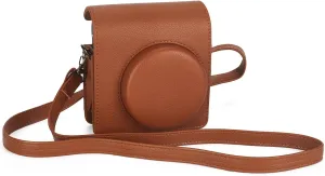 Instant Mini 99 Camera Protective Case for Fujifilm Instax Mini 99 Camera, Premium PU Leather Camera Bag Cover with Removable Adjustable Strap (Brown)