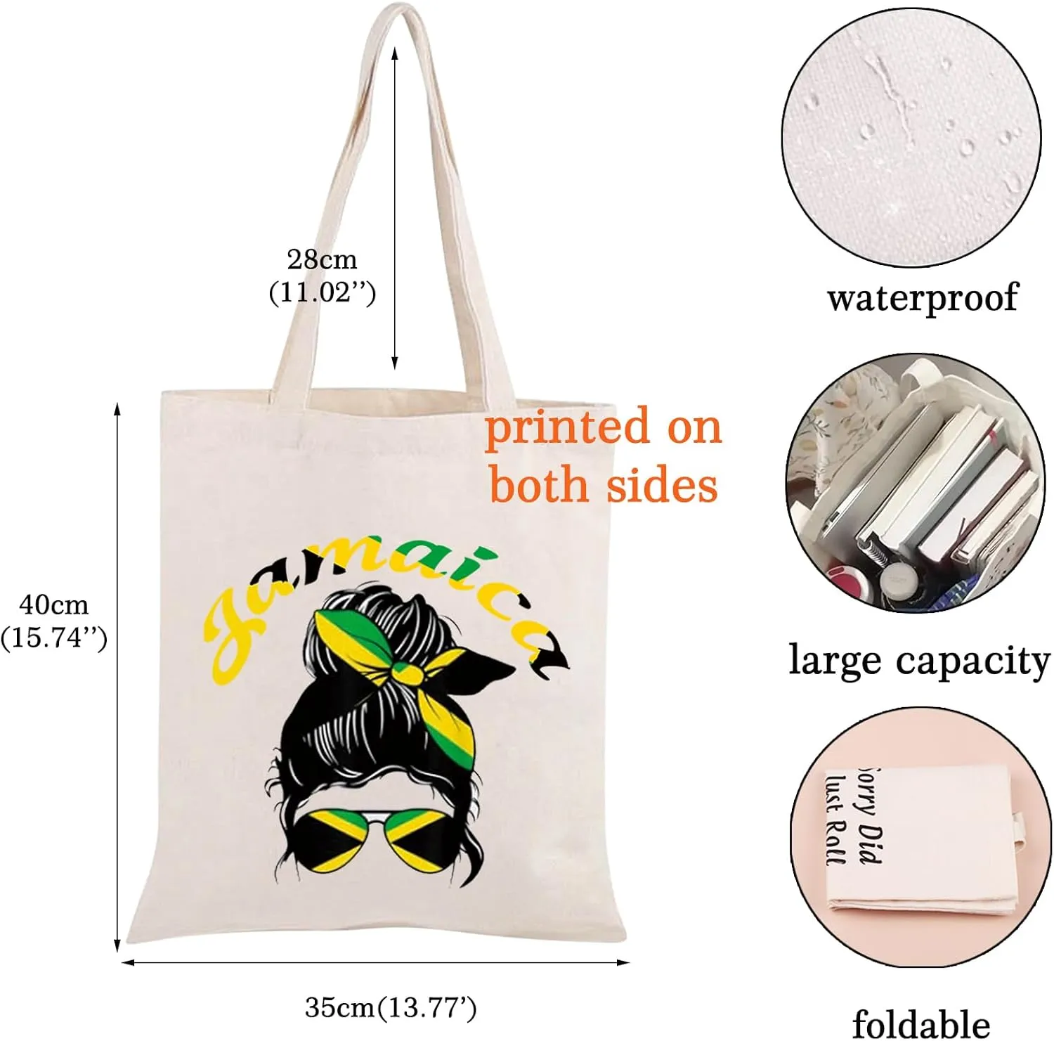 JNIAP Jamaica Gifts For Women Jamaican Flag Cosmetic Bag Jamaica Vacation Travel Makeup Bag Jamaican Souvenirs Gift Idea (tote)