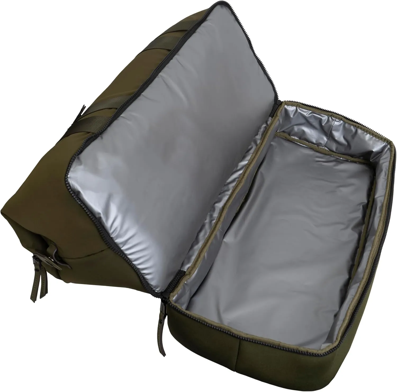 Joan & David 21" Weekender Yoga Gym Duffel Bag with Neoprene Zippered Drop Bottom Compartment Lined In Peva for Non-absorbtion of Odors, Detachable Pouch, Including TSA Approved Bottles (Olive)