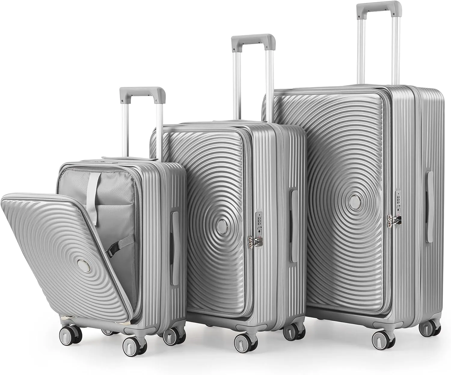 Kangmusi Luggage Sets 3 Piece(20/24/28), Expandable Carry On Luggage with TSA Lock Airline Approved, Hard Shell and Lightweight Suitcase with Front Pocket and Spinner Wheels