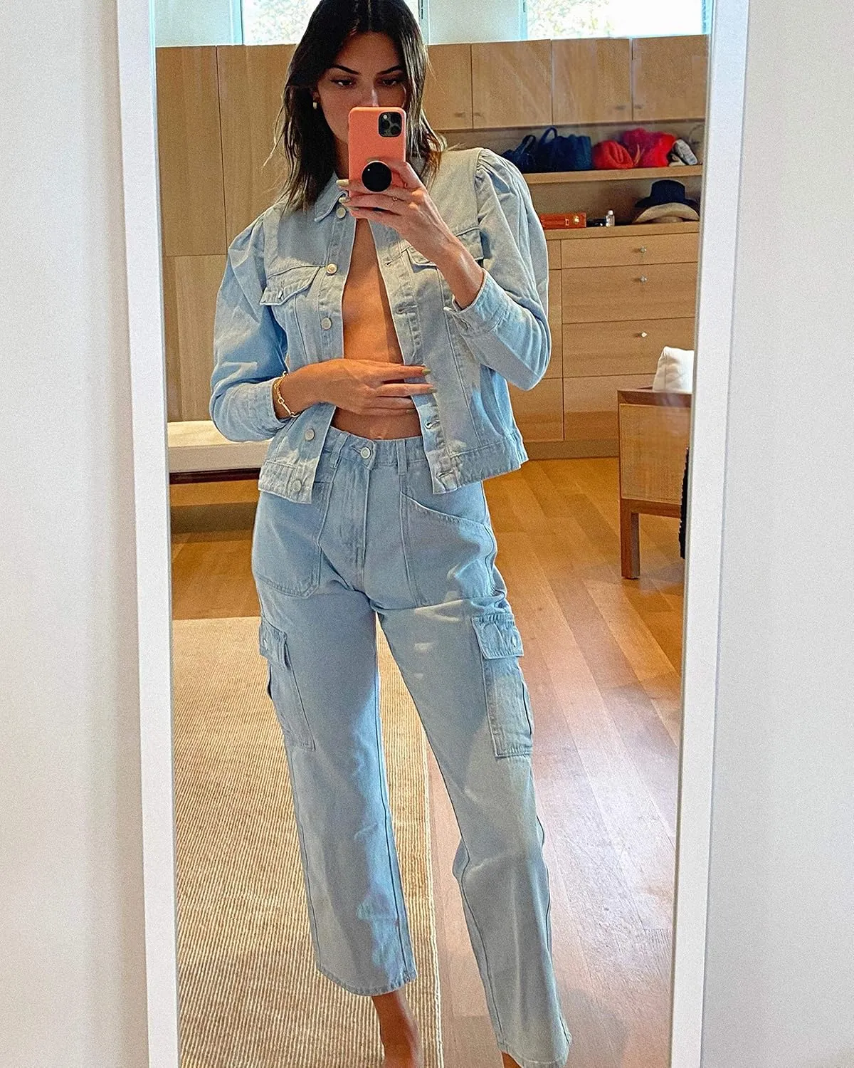 KENDALL   KYLIE Women's Puff Sleeve Denim Jacket - Amazon Exclusive
