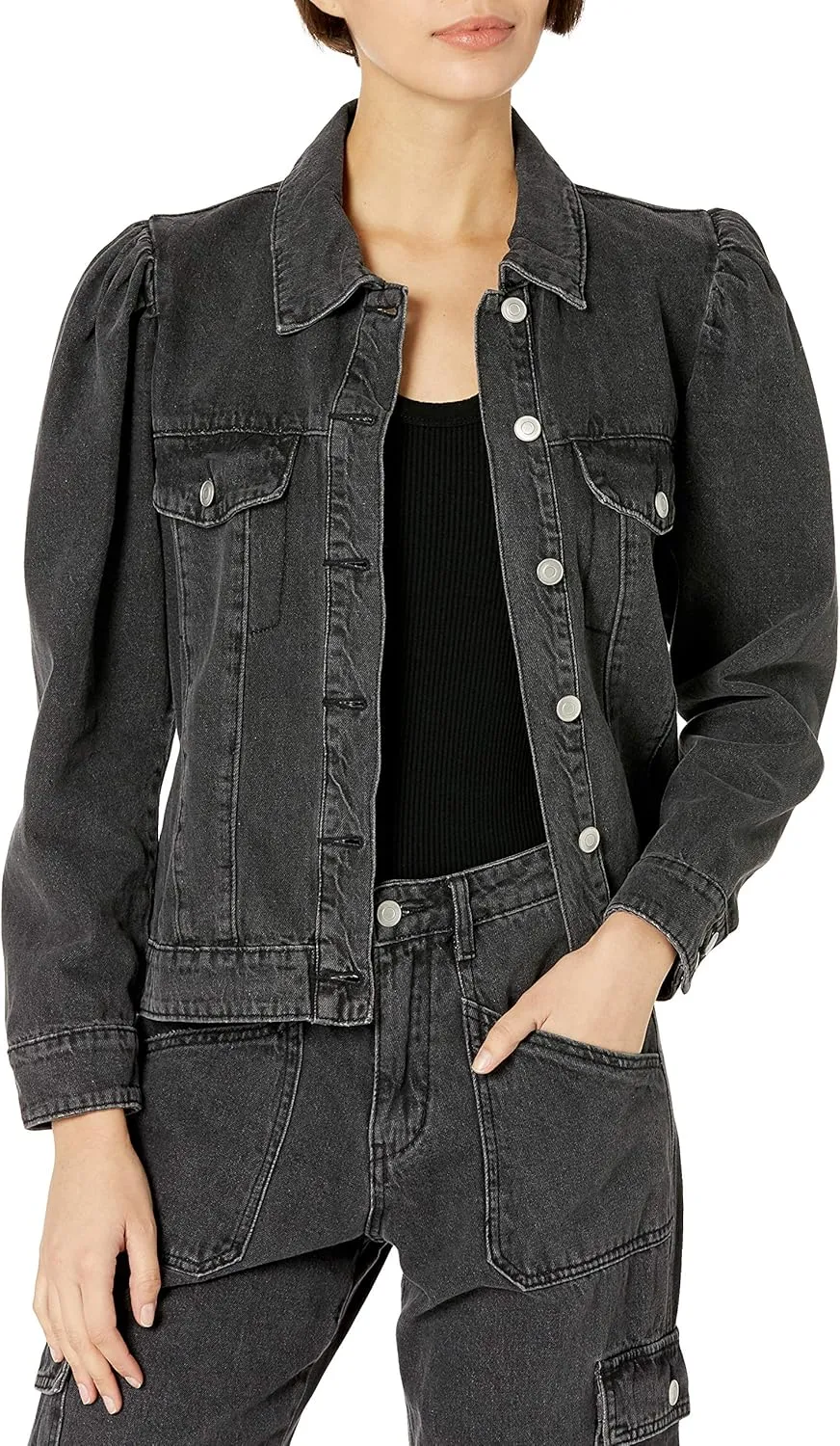 KENDALL   KYLIE Women's Puff Sleeve Denim Jacket - Amazon Exclusive