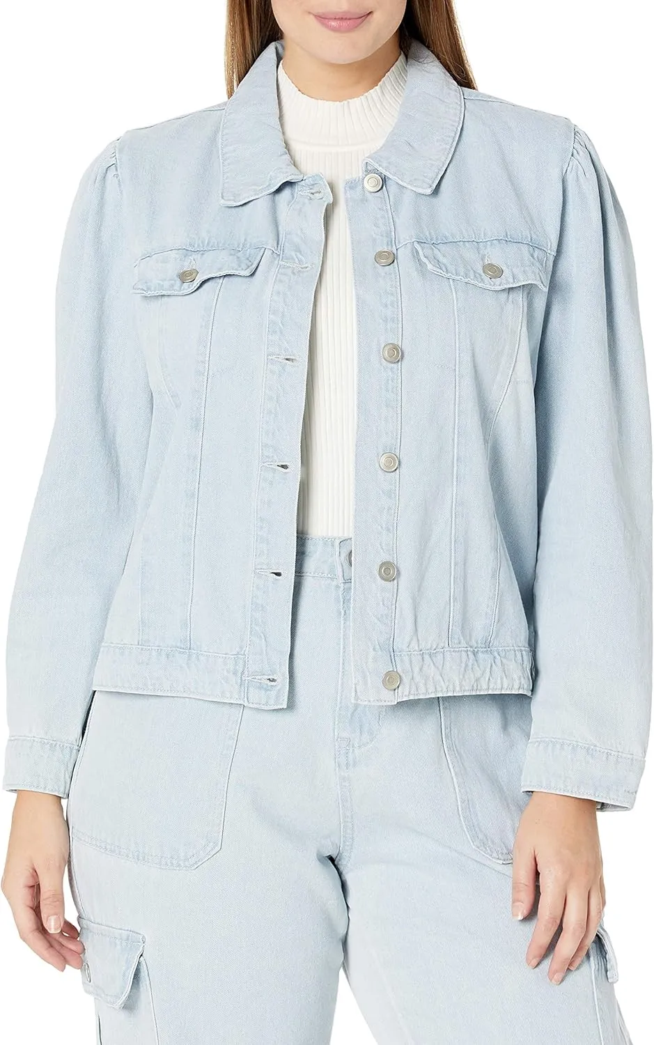 KENDALL   KYLIE Women's Puff Sleeve Denim Jacket - Amazon Exclusive