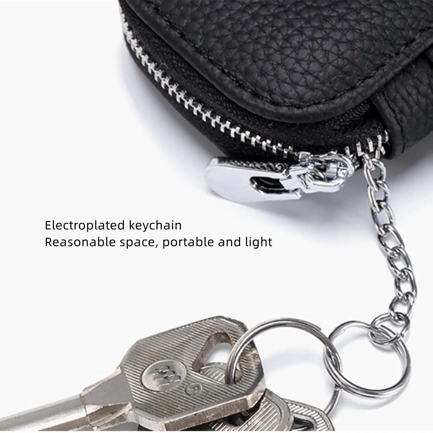 key bag leather waist hanging key bag suitable for Bluetooth headset protective case(Blue)