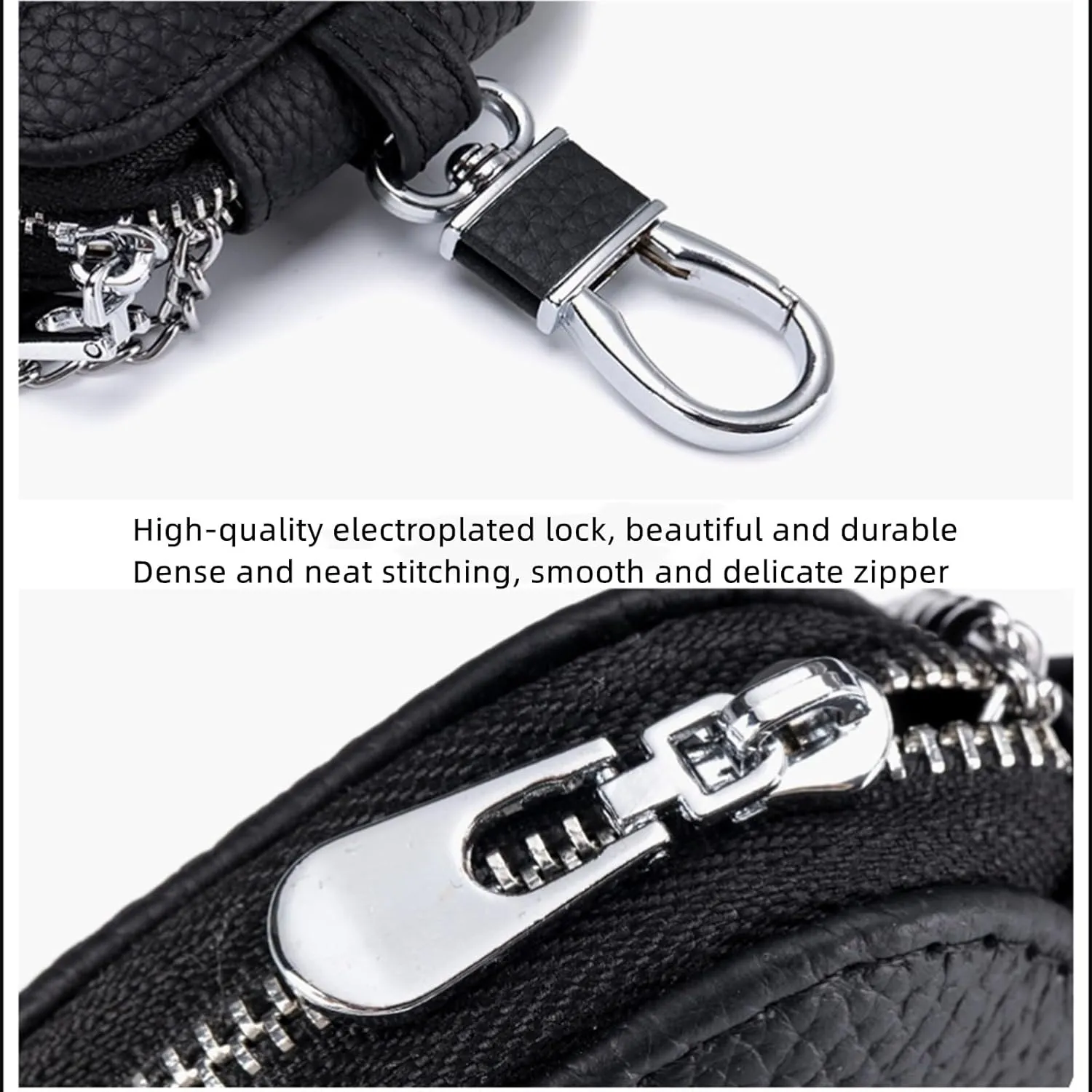 key bag leather waist hanging key bag suitable for Bluetooth headset protective case(Blue)