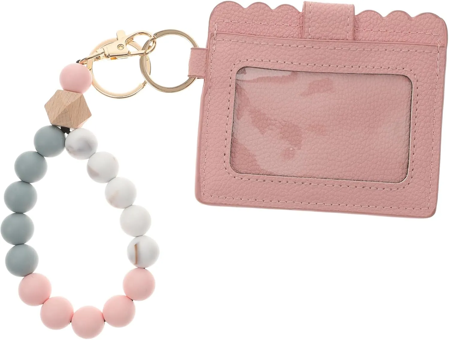Key Ring Bracelet Card Pouch Beaded Keychain Wristlet Stain-resistant Easy Maintenance
