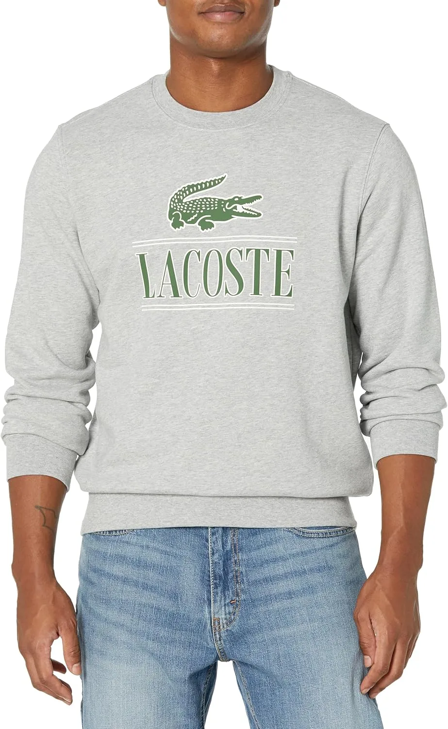 Lacoste Men's Large Croc Graphic Crew Neck Sweatshirt