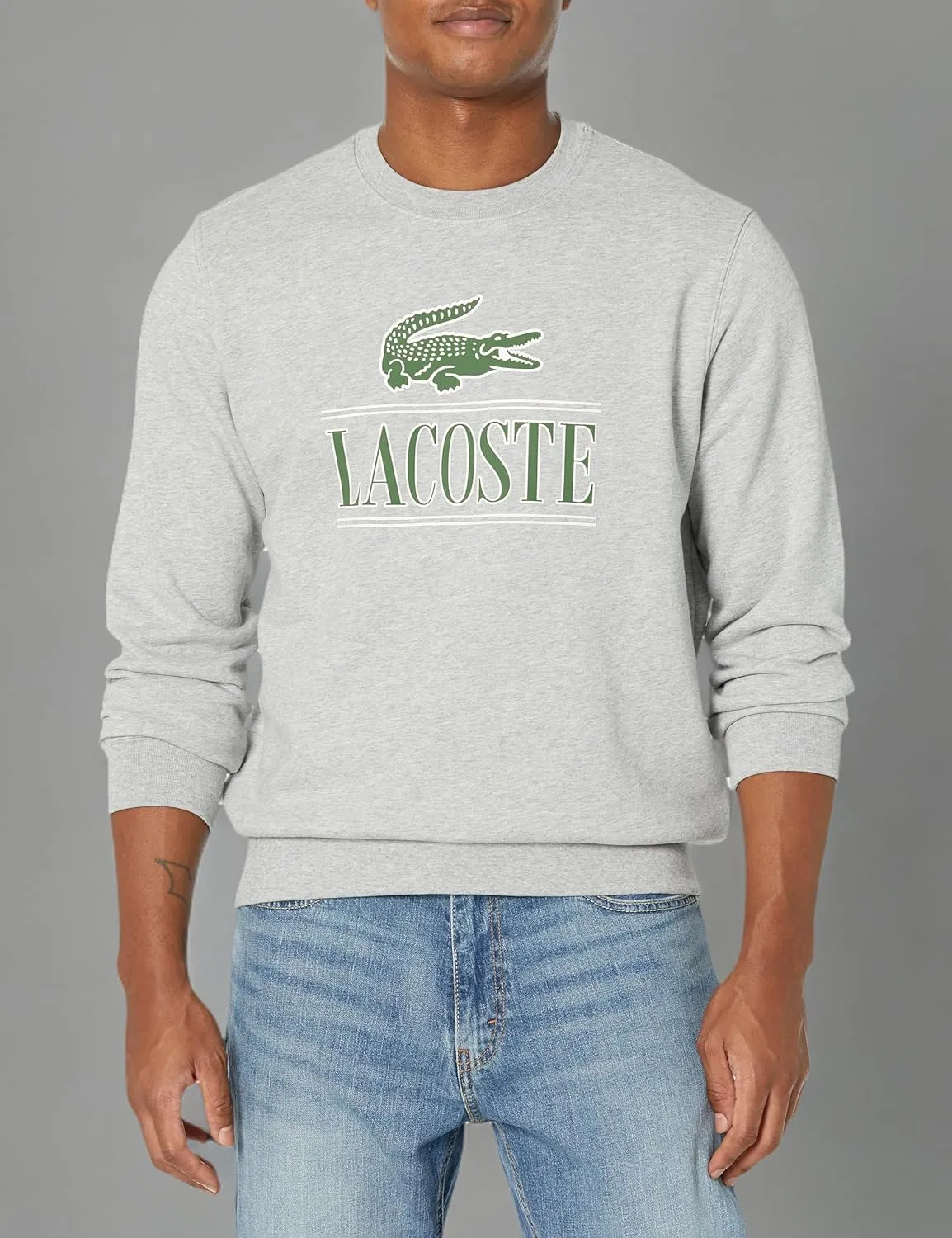 Lacoste Men's Large Croc Graphic Crew Neck Sweatshirt