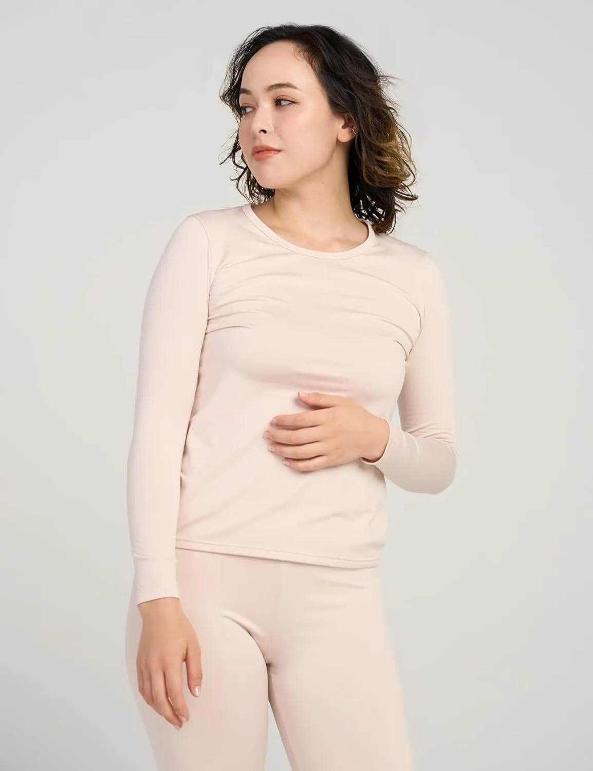 LAPASA Women Thermal Shirt Crewneck Mock Neck Turtleneck Base Layer Fleece Top Thermoflux Lightweight Midweight Heavyweight