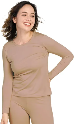 LAPASA Women Thermal Shirt Crewneck Mock Neck Turtleneck Base Layer Fleece Top Thermoflux Lightweight Midweight Heavyweight